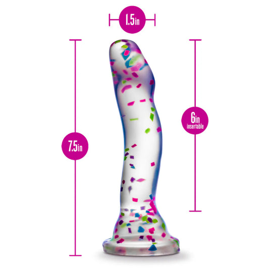Glow in the Dark Silicone Dildo with Fun Confetti