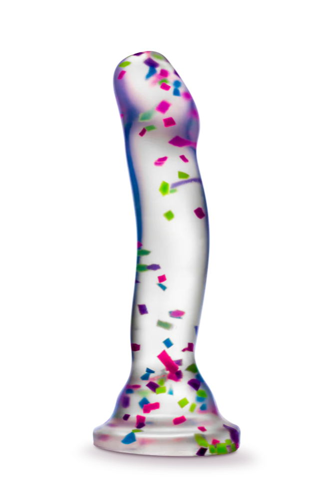 Glow in the Dark Silicone Dildo with Fun Confetti