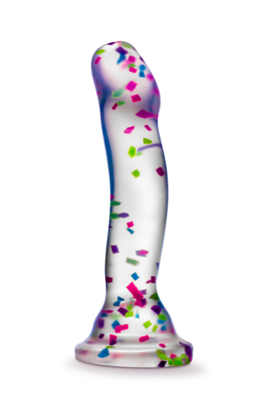 Glow in the Dark Silicone Dildo with Fun Confetti