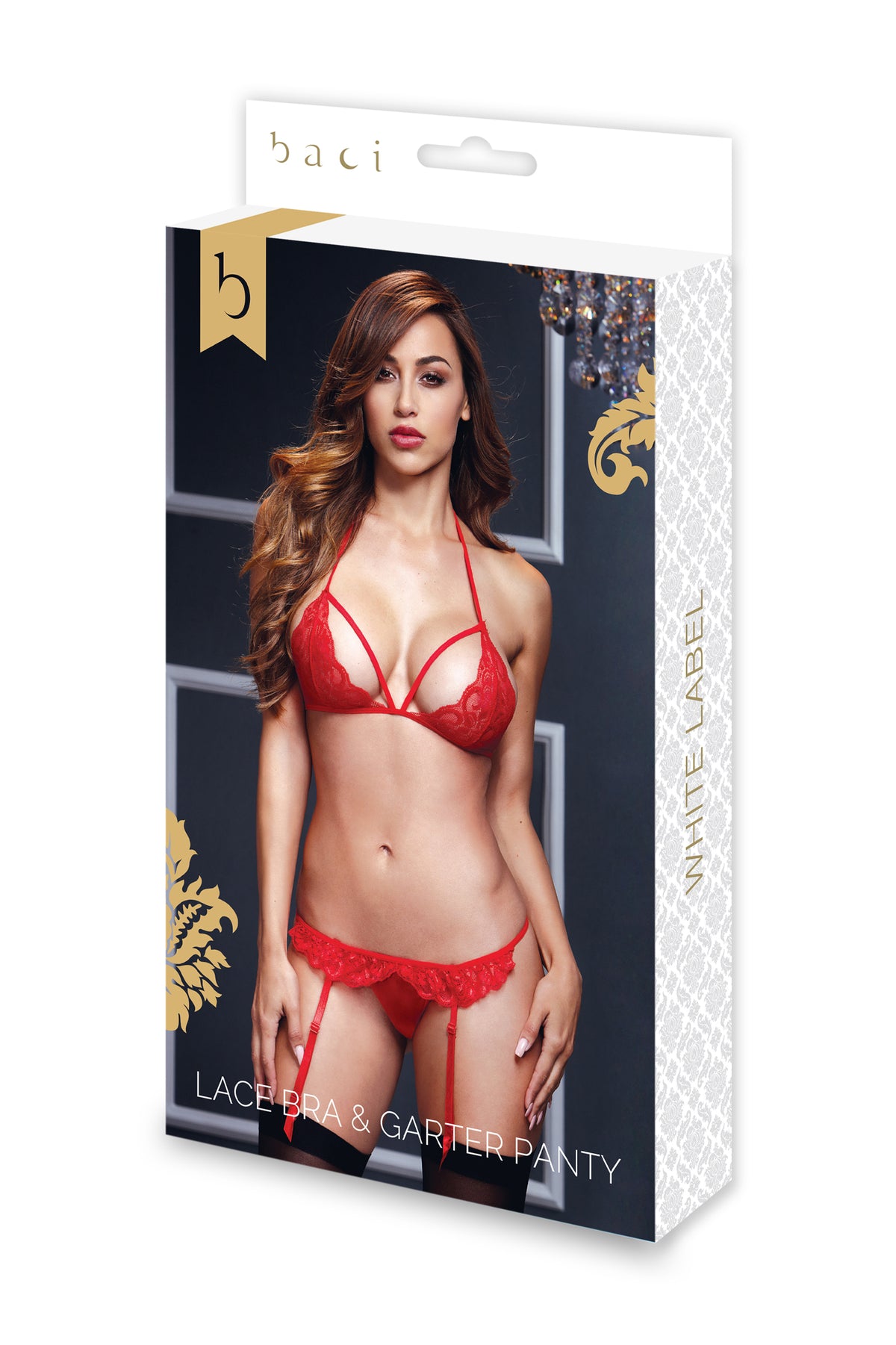 Lacy Bra Garter Open Crotch Panty