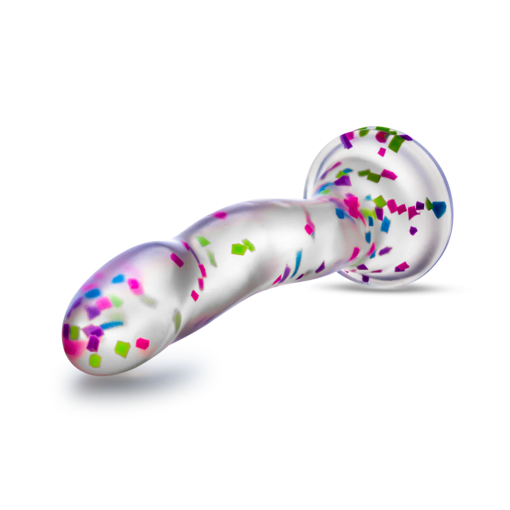 Glow in the Dark Silicone Dildo with Fun Confetti
