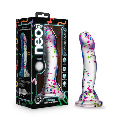 Glow in the Dark Silicone Dildo with Fun Confetti