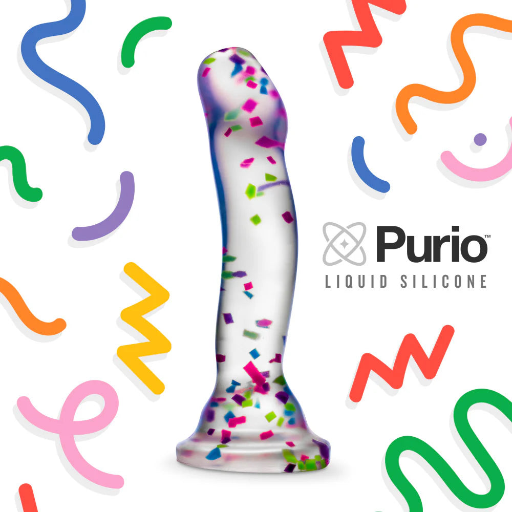 Glow in the Dark Silicone Dildo with Fun Confetti